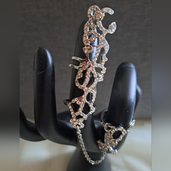 Silverlke Chain Double Ring. - Picture 2 of 3